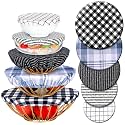 Patelai 10 Pcs Bowl Covers Reusable in 5 Size Fabric Stretch Dish Covers