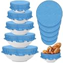 Patelai 10 Pcs Bowl Covers Reusable in 5 Size Fabric Stretch Dish Covers
