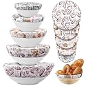Patelai 10 Pcs Bowl Covers Reusable in 5 Size Fabric Stretch Dish Covers