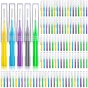 Patelai 100 Interdental Brush Set, Light Blue, Yellow, Gray, Purple, Green