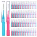 Patelai 100 Interdental Brush Set, Light Blue,Pink
