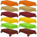Patelai 12 Pcs Fall Plastic Tablecloth, 54"x108", Autumn Colors