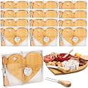 Patelai 12 Set Bridal Shower Game Prize Heart Cheese Board, Bamboo Color