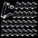 Patelai 24 Pieces Upgrade Clear Tablecloth Clips, Transparent Plastic Table Cloth Holder Clips Windproof Table Cover Holder Clamps for Indoor Outdoor Picnic Home Wedding Party Camping