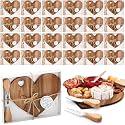 Patelai 24 Set Bridal Shower Game Prize Heart Cheese Board, Acacia Color
