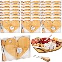 Patelai 24 Set Bridal Shower Game Prize Heart Cheese Board, Bamboo Color