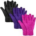 Patelai 3 Pairs Microfiber Dusting Gloves for Plants Leaf, Medium