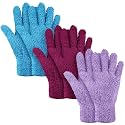 Patelai 3 Pairs Microfiber Dusting Gloves for Plants Leaf, Large