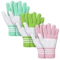 Patelai 3 Pairs Microfiber Dusting Gloves for Plants Leaf, Small