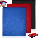 Patelai 3 Pcs Bowling Towel Shammy, 12 x 10 Inch, Royal Blue Red and Black
