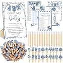 Patelai 321 Pcs Baby Shower Games Supplies, Blue Jean