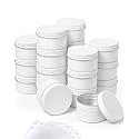 Patelai 36 Pcs 4 oz Metal Round Tins Aluminum Tin Cans,White
