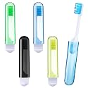 Patelai 4 Pcs Travel Toothbrush Mini Foldable with Case,Fresh Color
