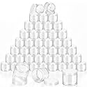 Patelai 48 Pack 6 oz Clear Plastic Jars with Clear Lids Empty Containers Round Plastic Jars Wide-mouth Refillable Storage Organizers for Cosmetics Lotions Butters Slime Making and Food Storage