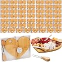 Patelai 50 Set Bridal Shower Game Prize Heart Cheese Board, Bamboo Color