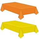 Patelai 6 Pcs Fall Plastic Tablecloth, 54"x108", Orange Yellow