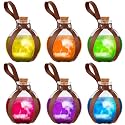 Patelai 6 Pcs Halloween Glass Potion Bottles with Cork Belt,Brown