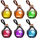 Patelai 6 Pcs Halloween Glass Potion Bottles with Cork Belt,Black, Brown