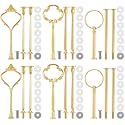 Patelai 6 Sets 3 Tier Cake Stand Hardware Tiered Tray Plate Hardware Kit Heavy Metal Cake Fruit Food Plate Stand Fitting Stacking Kit for Serving Dessert Cupcake Dish Food (Cute,Gold)