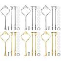 Patelai 6 Sets 3 Tier Cake Stand Hardware Tiered Tray Plate Hardware Kit Heavy Metal Cake Fruit Food Plate Stand Fitting Stacking Kit for Serving Dessert Cupcake Dish Food (Simple,Silver,Gold)