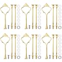 Patelai 6 Sets 3 Tier Cake Stand Hardware Tiered Tray Plate Hardware Kit Heavy Metal Cake Fruit Food Plate Stand Fitting Stacking Kit for Serving Dessert Cupcake Dish Food (Simple,Gold)