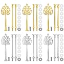 Patelai 6 Sets 3 Tiered Tray Hardware Kit, Royal Crown, Silver, Gold