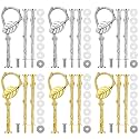 Patelai 6 Sets 3 Tiered Tray Hardware Kit,Leaf,Gold,Silver