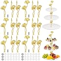 Patelai 6 Sets 3 Tiered Tray Hardware Kit,Ginkgo Leaves,Gold