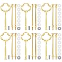 Patelai 6 Sets 3 Tiered Tray Hardware Kit,Sun Flower,Gold