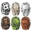 Patelai 600 Pcs Sports Football Cupcake Liners Football Muffin Liners,