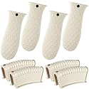 Patelai 8Pcs Silicone Cast Iron Handle Cover,Khaki