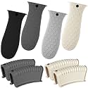 Patelai 8Pcs Silicone Cast Iron Handle Cover,Black,Gray,Light Gray,Khaki