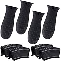 Patelai 8Pcs Silicone Cast Iron Handle Cover,Black