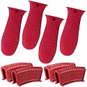 Patelai 8Pcs Silicone Cast Iron Handle Cover,Red