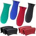 Patelai 8Pcs Silicone Cast Iron Handle Cover,Blue, Red, Green, Black