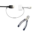Patented Pre-Assembled Adapter Ties - Anti-Theft Cable Locks for Tools, Dongles, Tethers, Computer adapters. Steel Cable, Security Lock, Easy Installation with Free Crimping Tool
