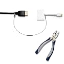 Patented Pre-Assembled Adapter Ties - Anti-Theft Cable Locks for Tools, Dongles, Tethers, Computer adapters. Steel Cable, Security Lock, Easy Installation with Free Crimping Tool