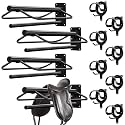 Paterr 12 Pack Saddle Rack Wall Mount with Pad Bar Horse Bridle Rack Metal Bracket Bridle Hooks Detachable Portable Saddle Stand Tack Storage for Western Horse Trailer Stall Supplies Accessories