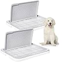 Paterr 2 Dog Potty Toilet with Removable Splash Wall Pet Indoor Dog Mesh Training Toilet Portable Training Pee Pads Holder Litter Box with Pee Wall for Puppy, Pet (25.6" X 19.3" X 13")