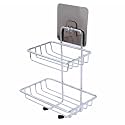 2-Tier Wall Mounted Stainless Steel Bathroom Soap Rack | Strong Self-Adhesive Shower Organizer for Soap &amp; Toiletries | Rustproof Storage Rack for Kitchen, Washroom &amp; Toilet, No Drilling Needed