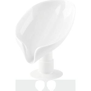 self-draining soap dish  modern leaf design with drainage holes leak-proof amp durable plastic for bathroom or kitchen sink easy to clean white set of 1