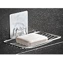 Wall Mounted Stainless Steel Bathroom Soap Rack | Strong Self-Adhesive Shower Organizer for Soap &amp; Toiletries | Rustproof Storage Rack for Kitchen, Washroom &amp; Toilet, No Drilling Needed