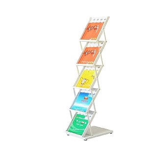 a4 metal portable brochure folding zigzag cataloguemagazineleafletliterature stand rack magazine holder 5 rack white