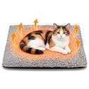 PatiencET Self Warming Cat Bed for Indoor Cats 14'' x 20'' - Cozy Fleece Heating Pad, Non-Electric Thermal Mat for Small Pets, Washable Soft Cushion for Winter Comfort and Warmth Grey