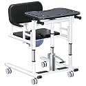 Patient Lift Transfer Chair for Elderly and Home, Portable Adjustable Height Lift Nursing Wheelchair 180° Split PU Leather and Thickened Sponge Seat