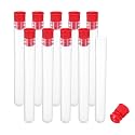 PATIKIL 0.5x3" Plastic Sewing Needle Storage Holder, 10 Pack Portable Embroidery Needle Pin Toothpick Storage Tubes Cases Box for Craft Knitting, Red