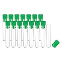 PATIKIL 0.6x2.4" Plastic Sewing Needle Storage Holder, 15 Pcs Portable Embroidery Needle Pin Toothpick Storage Tubes Case for Craft Knitting, Green