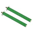 PATIKIL 0.6x5.5 Inch Bird Cage Perch, 2 Pack Parrot Stand Paw Grinding Stick Bird for Parakeet Cockatiel Cage Accessories, Green