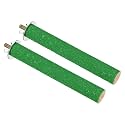 PATIKIL 0.8x5.5 Inch Bird Cage Perch, 2 Pack Parrot Stand Paw Grinding Stick Bird for Parakeet Cockatiel Cage Accessories, Green