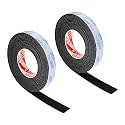 PATIKIL 1" W x 1/8" T x 16.4Ft EVA Single Sided Foam Tape, 2Pcs Multipurpose Sealing Strip Foam Waterproof Weather Stripping Foam Sealing Foam Strips with Adhesive for Door, Black
